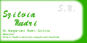 szilvia mudri business card